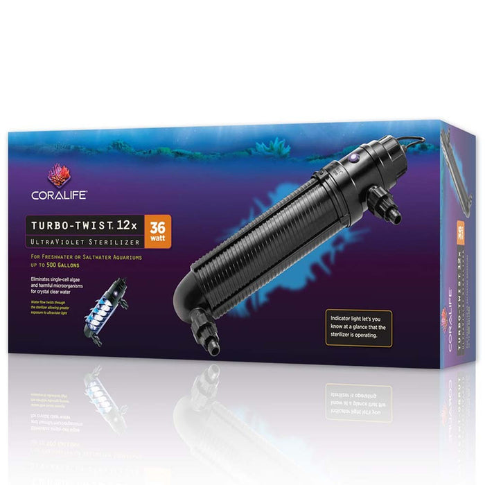 Coralife Turbo Twist 12X UltraViolet Sterilizer 36W (500 gal)