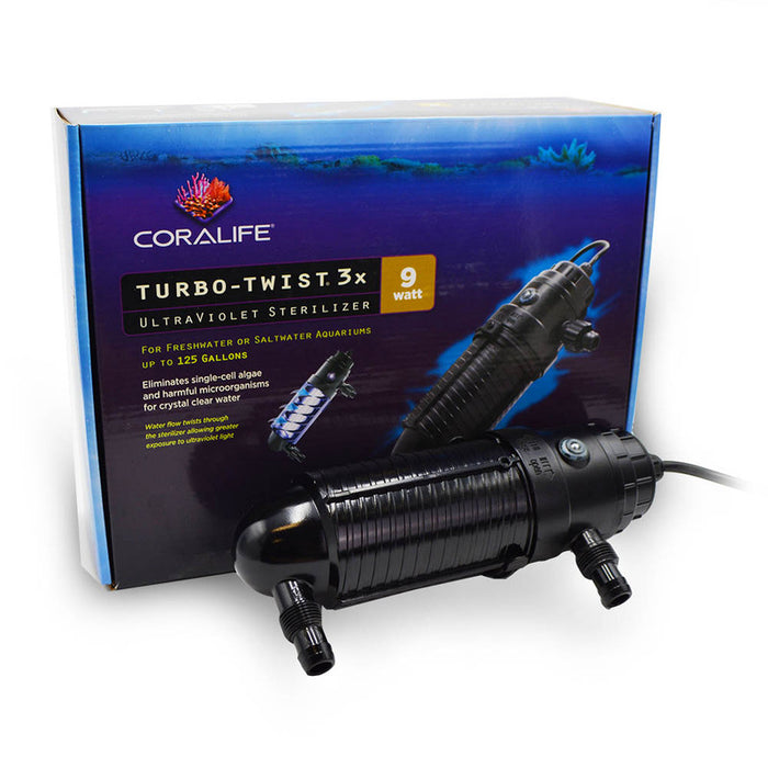 Coralife Turbo Twist 3X UltraViolet Sterilizer 9W (125 gal)