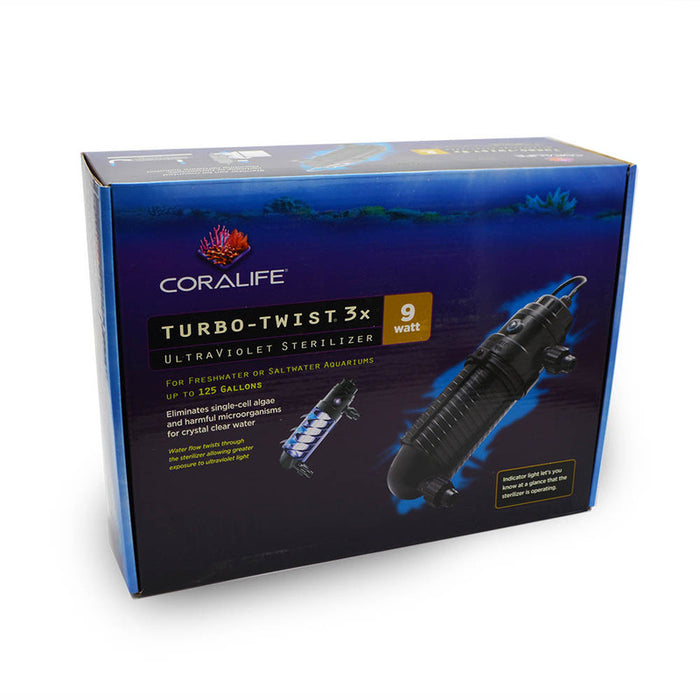 Coralife Turbo Twist 3X UltraViolet Sterilizer 9W (125 gal)