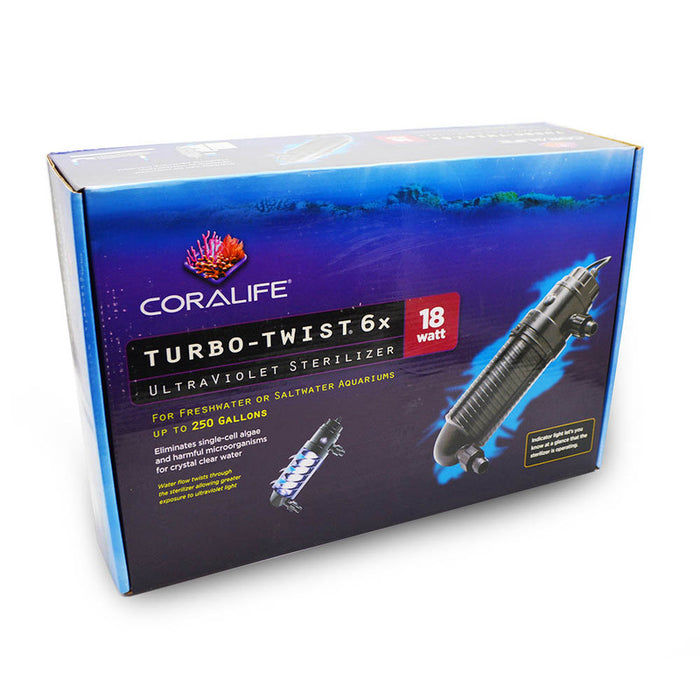 Coralife Turbo Twist 6X UltraViolet Sterilizer 18W (250 gal)