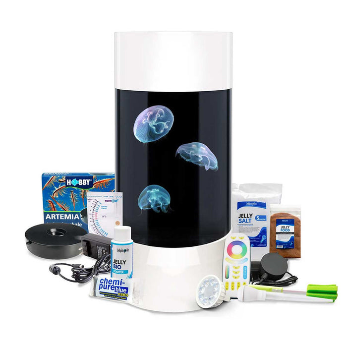 Jellyfish Art Jellyfish Cylinder (Diamond White) 5 Gallon Tank & Accessories