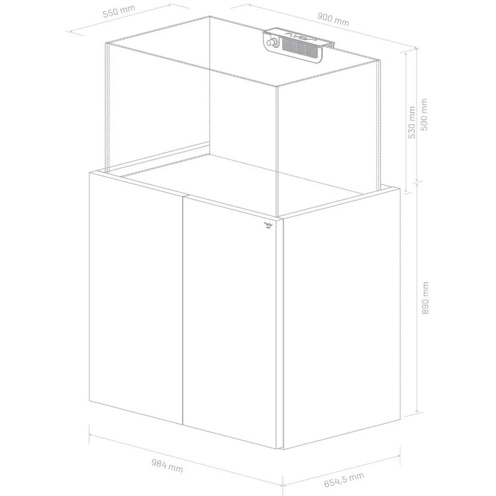 Nyos OPUS G2 300 Aquarium w/ Pro-Line Cabinet White