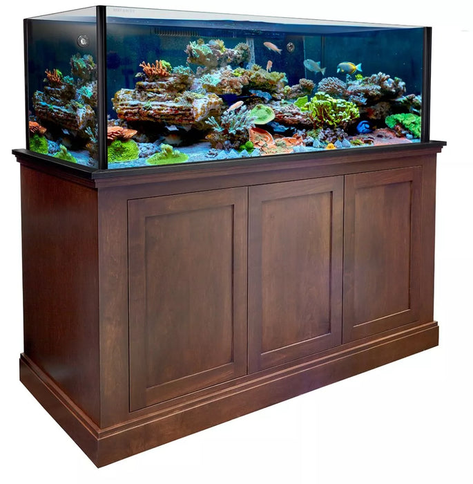 Bulk Reef Supply 180 Gallon Reef Savvy Rimless Aquarium and Maple Cabinet Stand