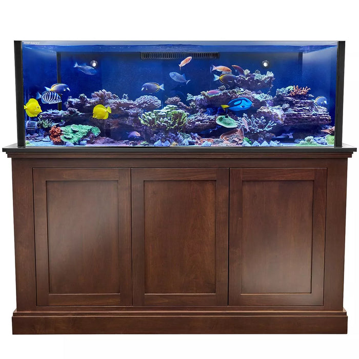 Bulk Reef Supply 180 Gallon Reef Savvy Rimless Aquarium and Maple Cabinet Stand